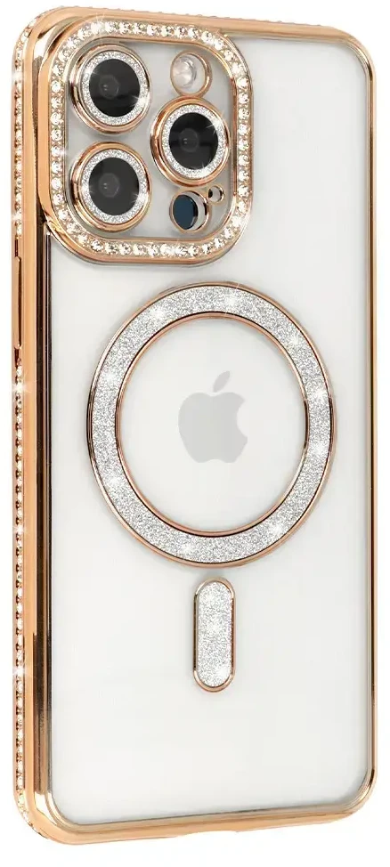 Fusion Accessories Tel Protect Bling Magsafe dėklas skirtas Xiaomi Redmi Note 15 Pro 4G aukso spalvos