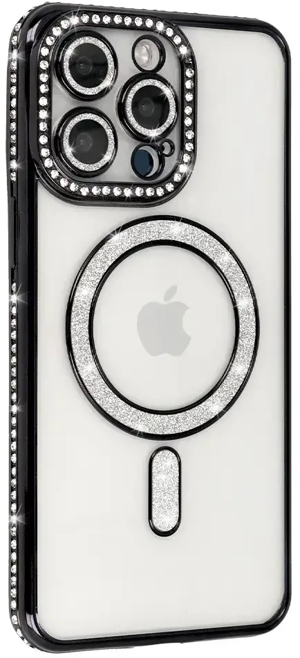 Fusion Accessories Tel Protect Bling Magsafe dėklas skirtas Xiaomi Redmi Note 15 Pro 4G juodos spalvos