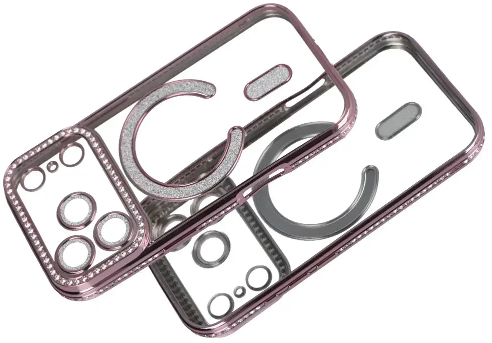 Toptel Topt Bling Magsafe Dėklas skirtas Apple iPhone 17 Pro Max rožinės spalvos