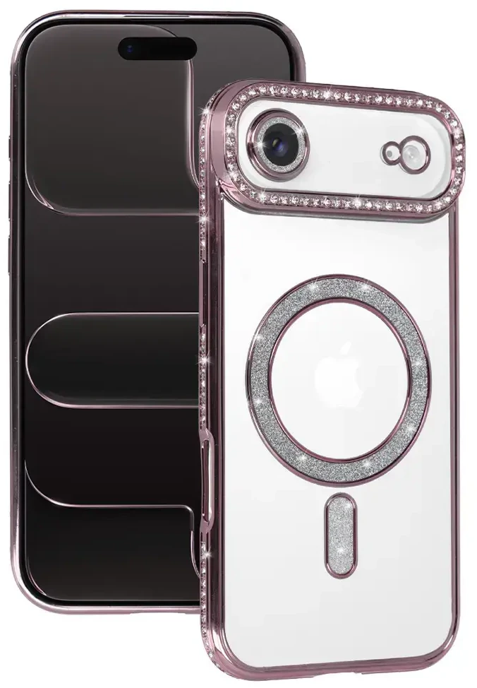 Fusion Accessories Topt Bling Magsafe Dėklas skirtas Apple iPhone 17 Air rožinės spalvos