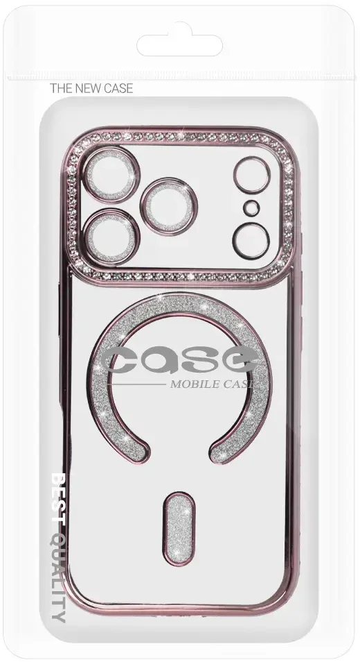 Toptel Topt Bling Magsafe Dėklas skirtas Apple iPhone 17 Pro Max rožinės spalvos