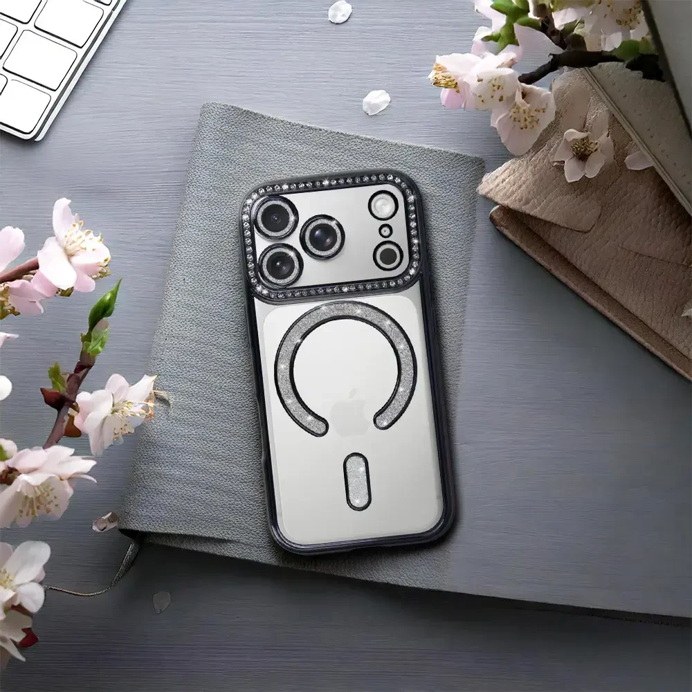 Toptel Topt Bling Magsafe Dėklas skirtas Apple iPhone 17 Pro Max juodos spalvos
