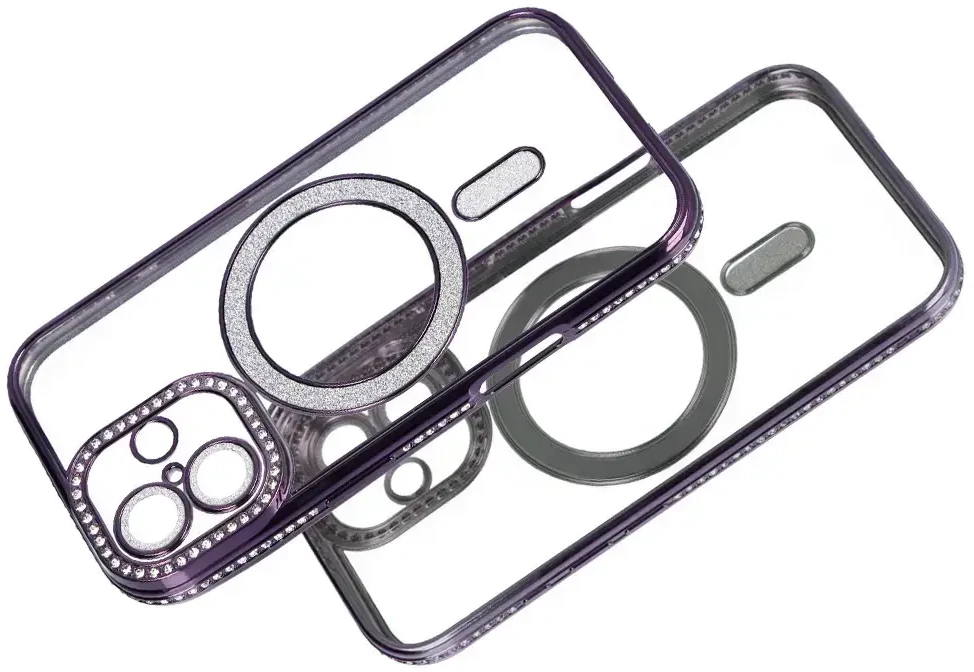 Fusion Accessories Topt Bling Magsafe Dėklas skirtas Apple iPhone 17 violetinės spalvos
