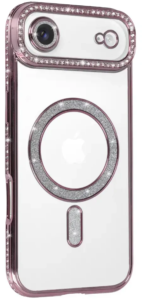 Fusion Accessories Topt Bling Magsafe Dėklas skirtas Apple iPhone 17 Air rožinės spalvos