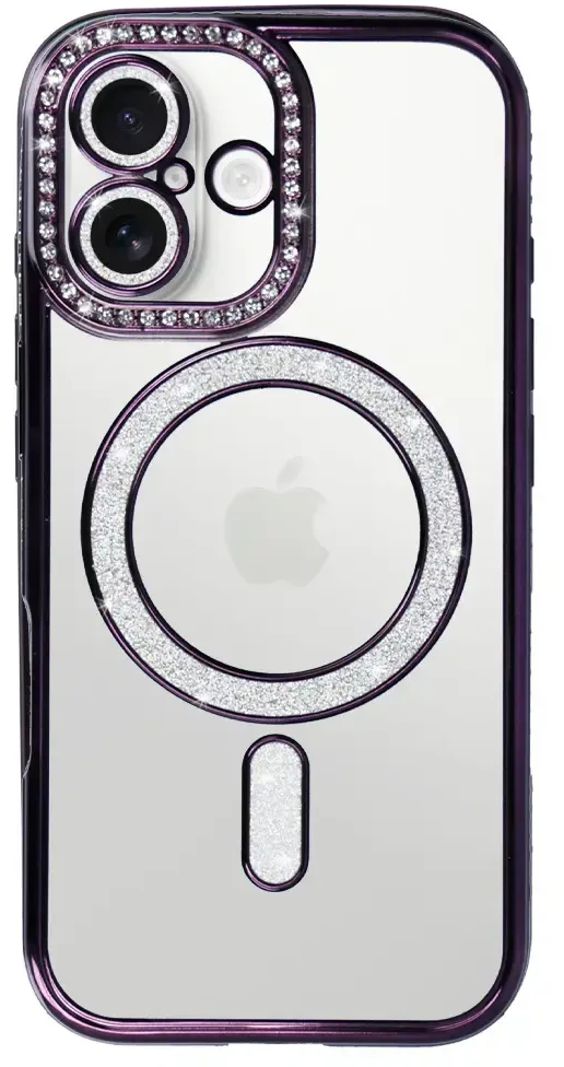 Fusion Accessories Topt Bling Magsafe Dėklas skirtas Apple iPhone 17 violetinės spalvos