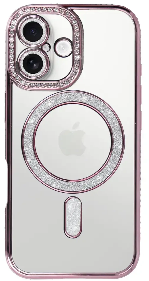 Fusion Accessories Topt Bling Magsafe Dėklas skirtas Apple iPhone 17 rožinės spalvos