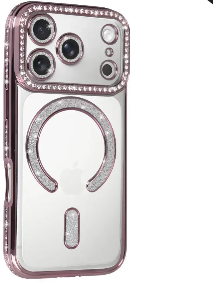 Toptel Topt Bling Magsafe Dėklas skirtas Apple iPhone 17 Pro Max rožinės spalvos