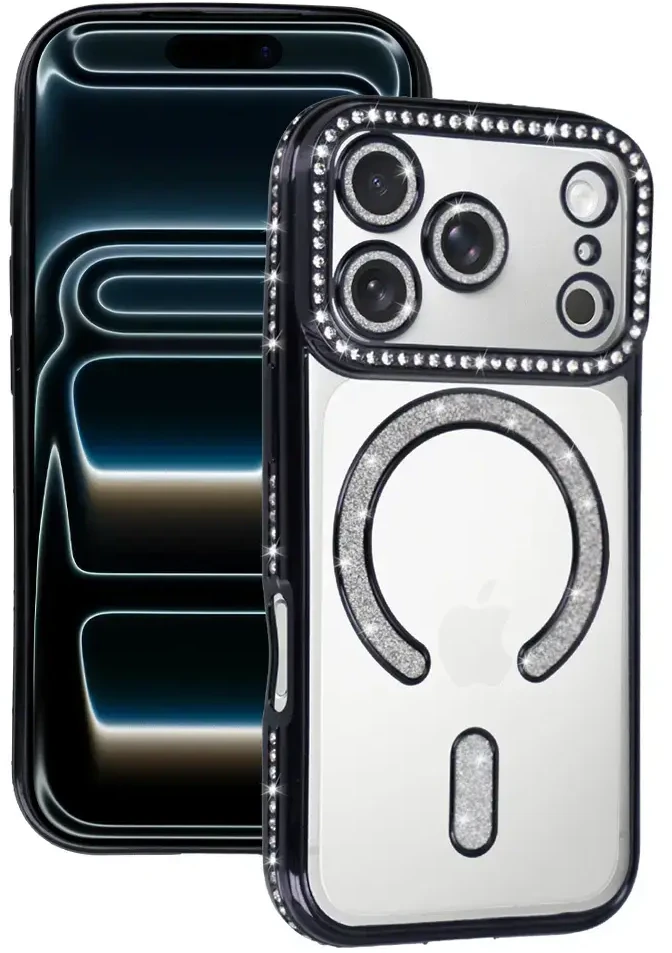 Toptel Topt Bling Magsafe Dėklas skirtas Apple iPhone 17 Pro Max juodos spalvos