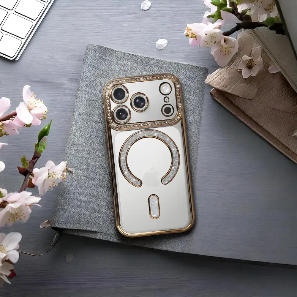 Toptel Topt Bling Magsafe Dėklas skirtas Apple iPhone 17 Pro Max aukso spalvos