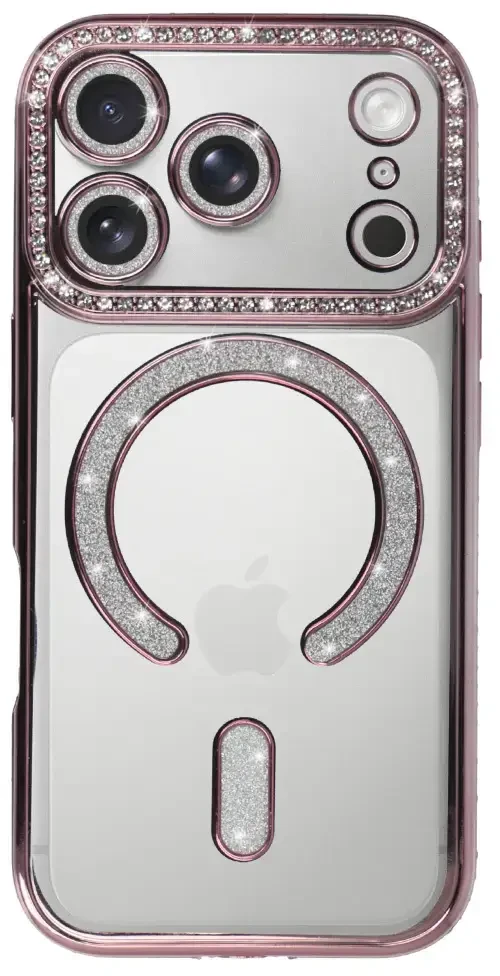 Toptel Topt Bling Magsafe Dėklas skirtas Apple iPhone 17 Pro Max rožinės spalvos