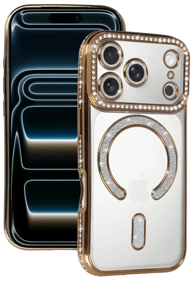 Toptel Topt Bling Magsafe Dėklas skirtas Apple iPhone 17 Pro Max aukso spalvos