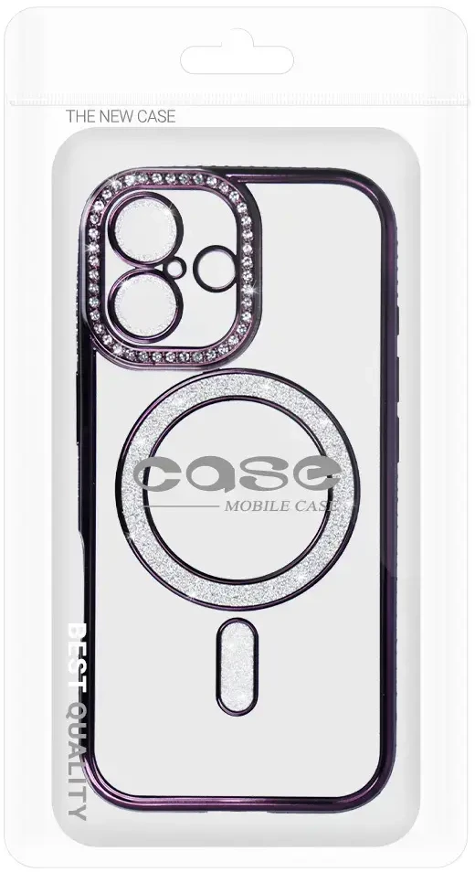 Fusion Accessories Topt Bling Magsafe Dėklas skirtas Apple iPhone 17 violetinės spalvos