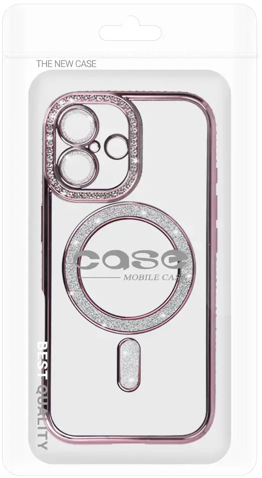 Fusion Accessories Topt Bling Magsafe Dėklas skirtas Apple iPhone 17 rožinės spalvos
