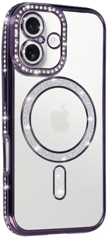 Fusion Accessories Topt Bling Magsafe Dėklas skirtas Apple iPhone 17 violetinės spalvos