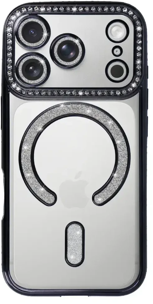 Toptel Topt Bling Magsafe Dėklas skirtas Apple iPhone 17 Pro Max juodos spalvos