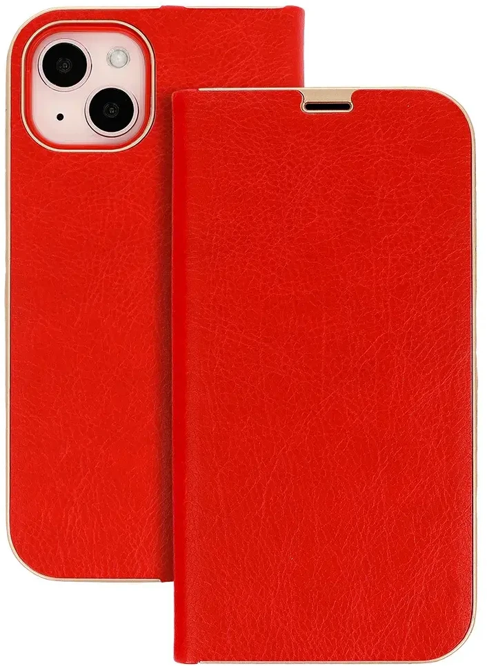 Fusion Accessories Topt Book dėklas su rėmeliu skirtas Huawei P8 Lite 2017/P9 Lite 2017 raudonos spalvos