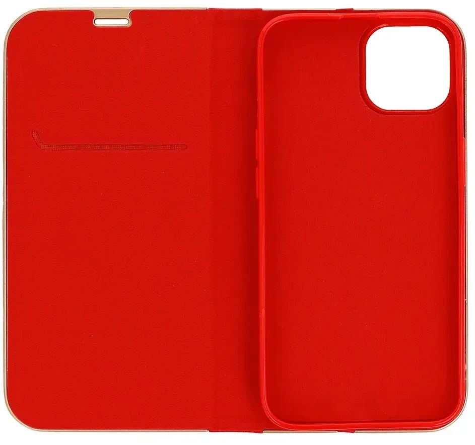 Fusion Accessories Topt Book dėklas su rėmeliu skirtas Huawei P8 Lite 2017/P9 Lite 2017 raudonos spalvos
