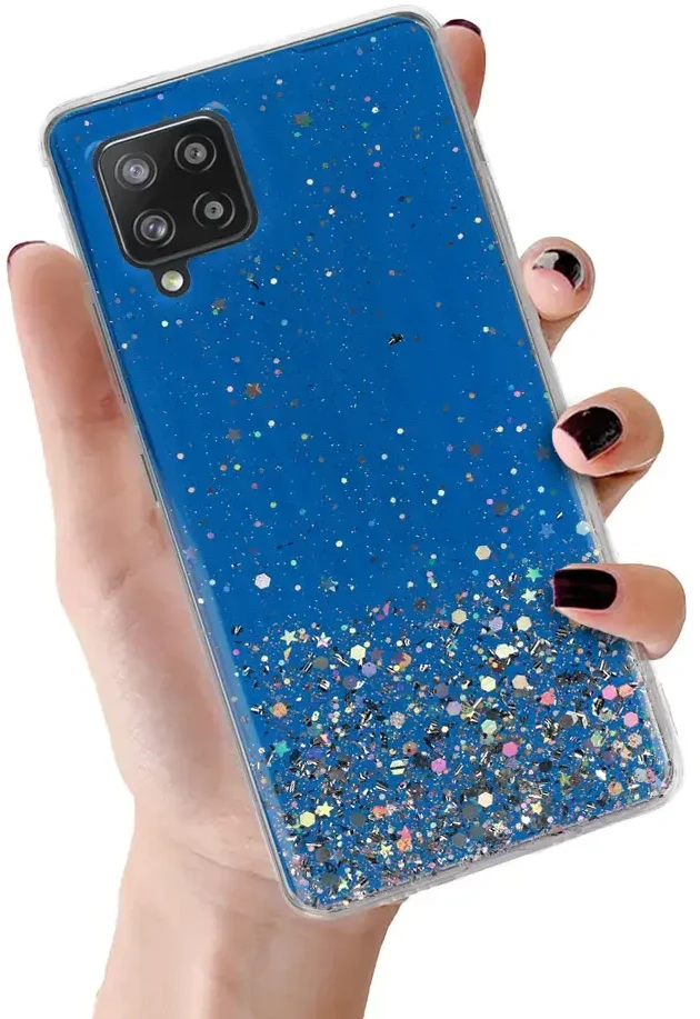 Fusion Accessories Topt Brilliant skaidrus dėklas skirtas Samsung Galaxy A42 5G mėlynos spalvos