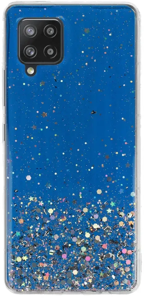 Fusion Accessories Topt Brilliant skaidrus dėklas skirtas Samsung Galaxy A42 5G mėlynos spalvos