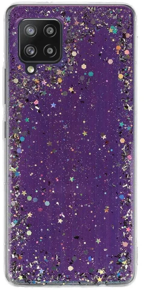 Fusion Accessories Topt Brilliant skaidrus dėklas skirtas Samsung Galaxy A42 5G violetinės spalvos