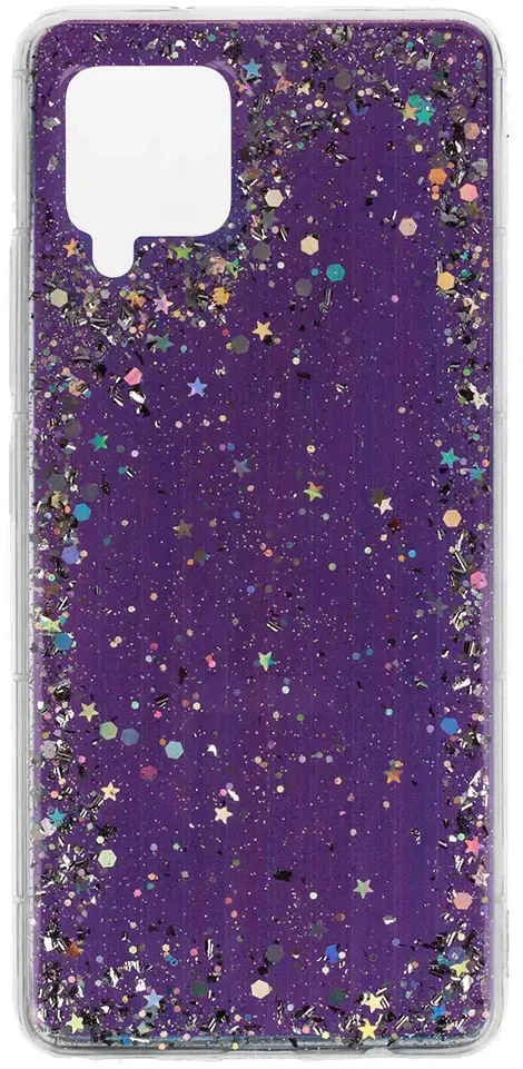 Fusion Accessories Topt Brilliant skaidrus dėklas skirtas Samsung Galaxy A42 5G violetinės spalvos