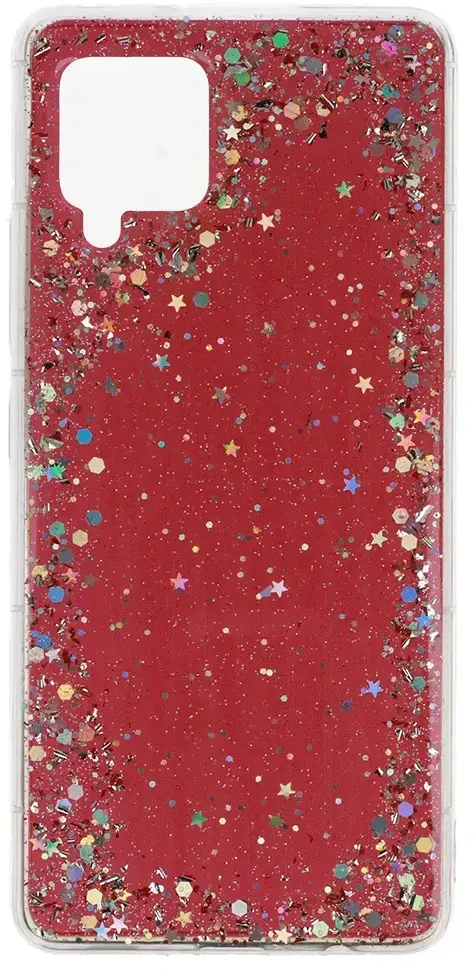 Fusion Accessories Topt Brilliant skaidrus dėklas skirtas Samsung Galaxy A42 5G raudonos spalvos