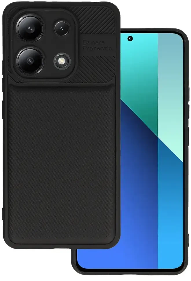 Toptel Topt Camera Protected dėklas skirtas Xiaomi Redmi Note 13 4G juodos spalvos