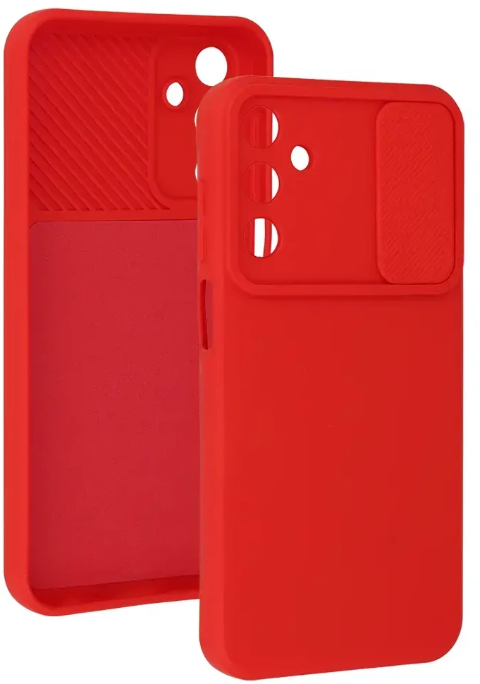 Dėklas Fusion Accessories Topt Camshield Soft skirtas Samsung Galaxy A15 4G/5G raudonos spalvos