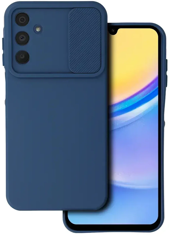 Dėklas Fusion Accessories Topt Camshield Soft skirtas Samsung Galaxy A15 4G/5G mėlynos spalvos