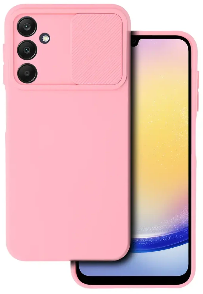 Fusion Accessories Topt Camshield Soft dėklas skirtas Samsung Galaxy A25 5G Light rožinės spalvos