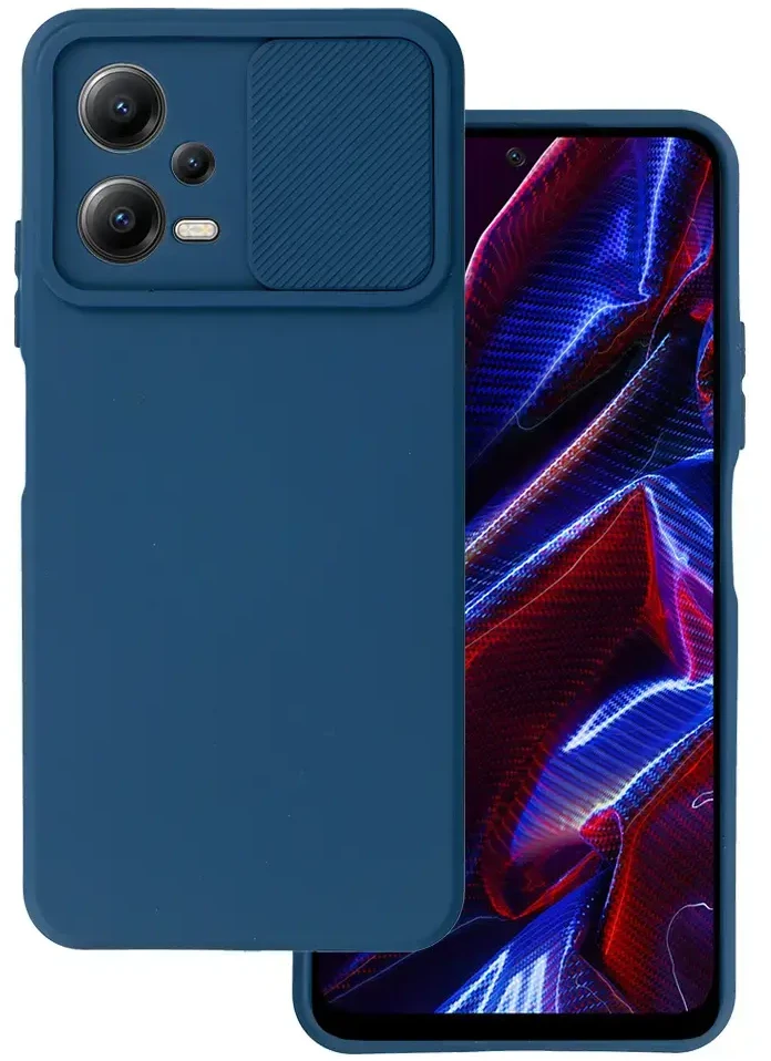 Fusion Accessories Topt Camshield Soft dėklas skirtas Xiaomi Redmi Note 12 5G/Poco X5 mėlynos spalvos