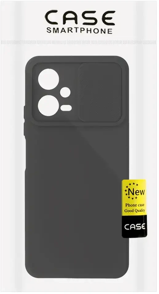 Fusion Accessories Topt Camshield Soft dėklas skirtas Xiaomi Redmi Note 12 5G/Poco X5 juodos spalvos