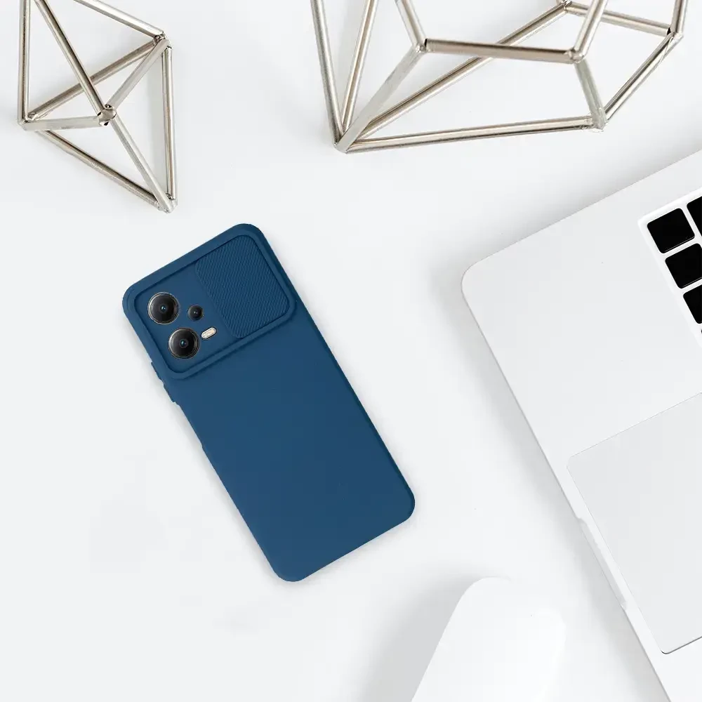 Fusion Accessories Topt Camshield Soft dėklas skirtas Xiaomi Redmi Note 12 5G/Poco X5 mėlynos spalvos