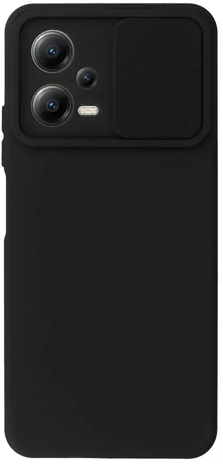Fusion Accessories Topt Camshield Soft dėklas skirtas Xiaomi Redmi Note 12 5G/Poco X5 juodos spalvos