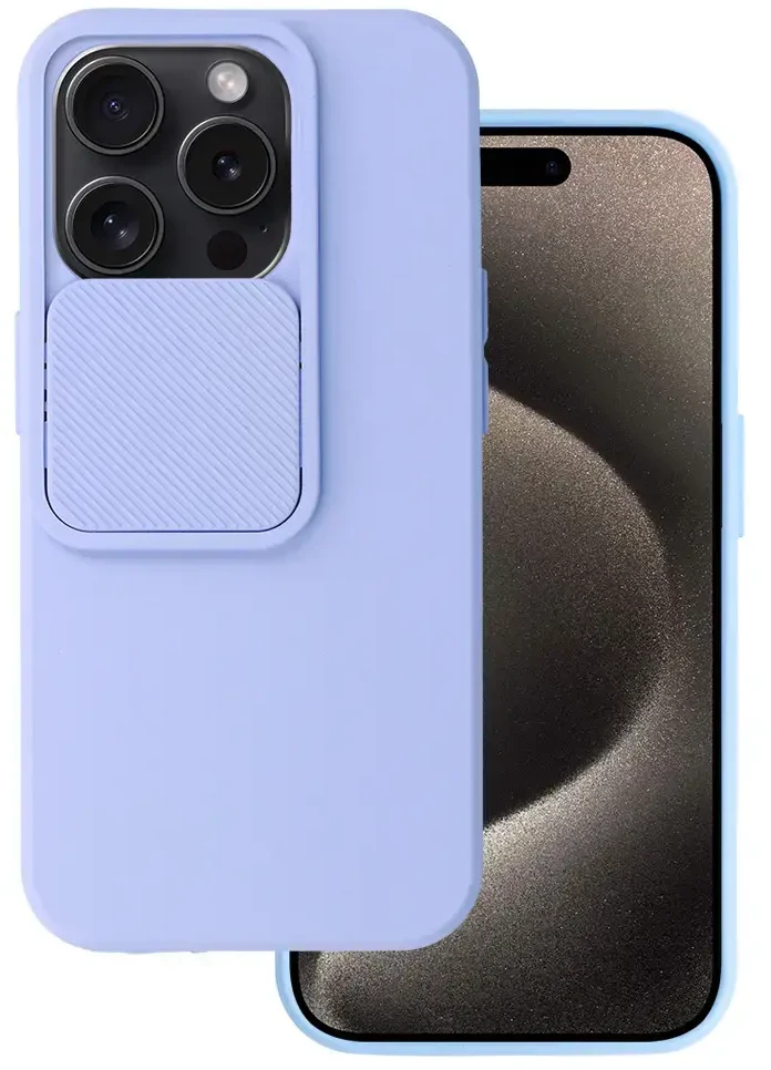 Fusion Accessories Topt Camshield Soft dėklas skirtas Apple iPhone 15 Pro Max Light violetinės spalvos