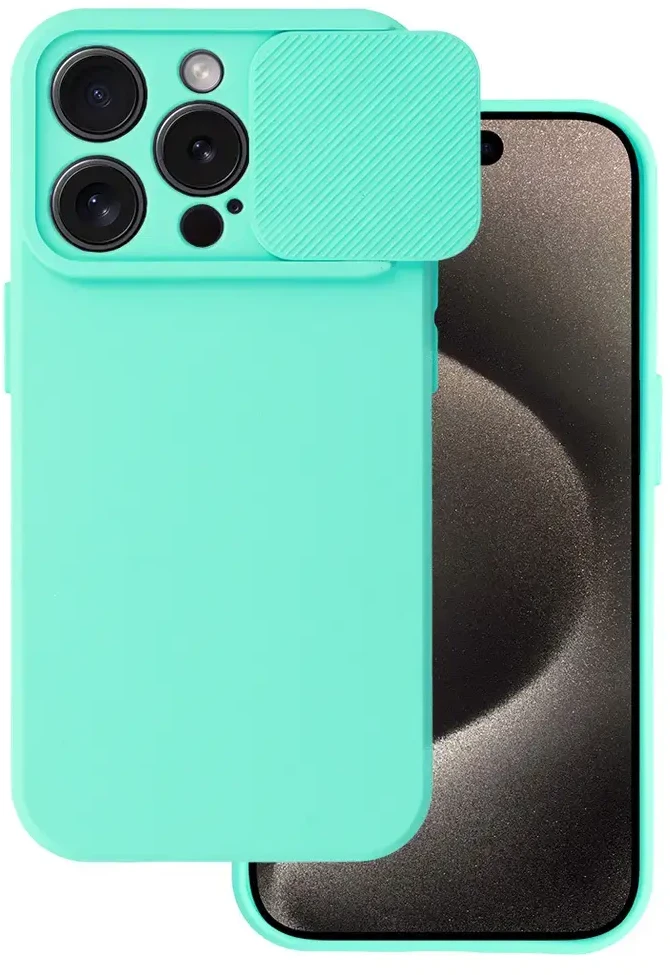 Toptel Topt Camshield Soft dėklas skirtas Apple iPhone 15 Pro Max mėtų spalvos