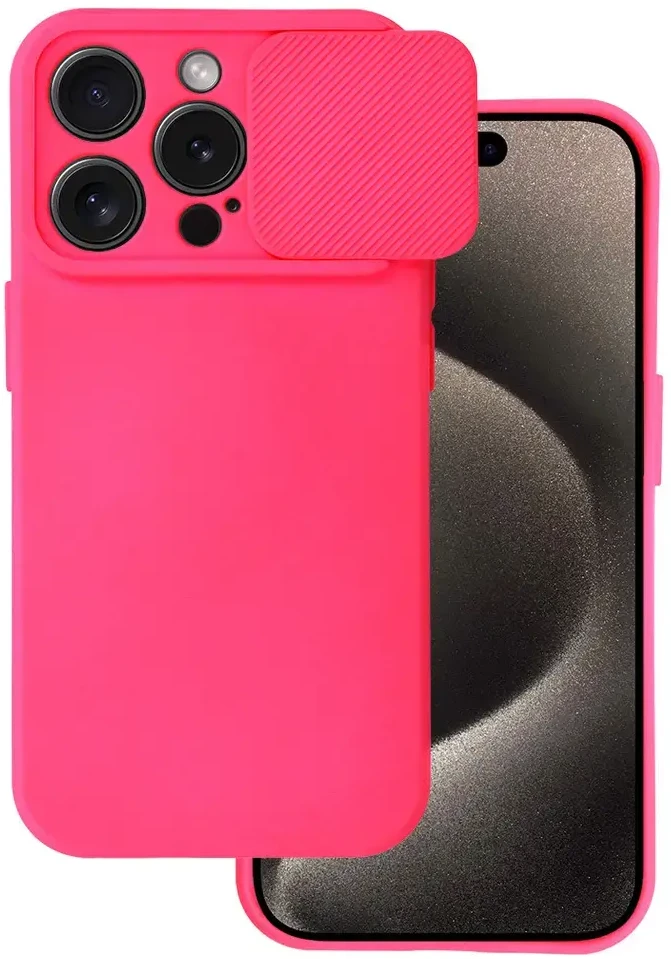 Fusion Accessories Topt Camshield Soft dėklas skirtas Apple iPhone 15 Pro Max rožinės spalvos