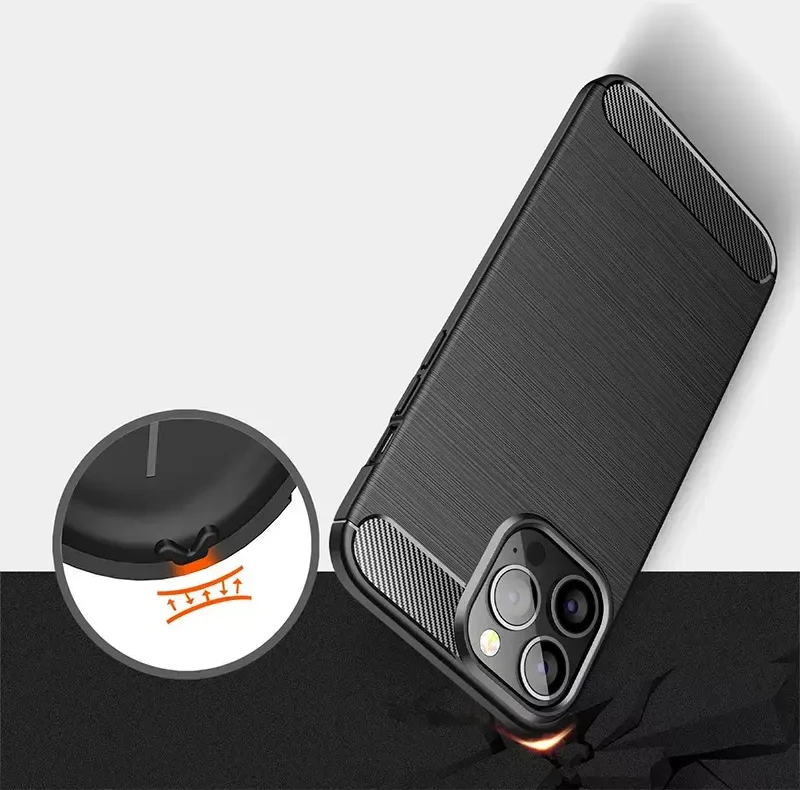 Dėklas Fusion Accessories Topt Galinis dangtelis CARBON skirtas Apple iPhone 13 Pro juodos spalvos
