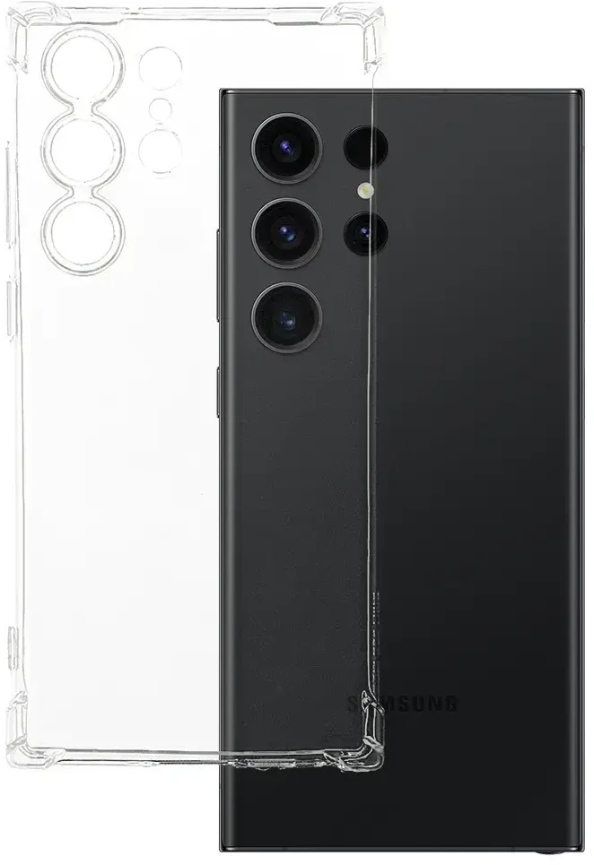 Fusion Accessories Topt Clin Anti Shock 1,5mm skirtas Samsung Galaxy S23 Ultra dėklas telefonui skaidrus