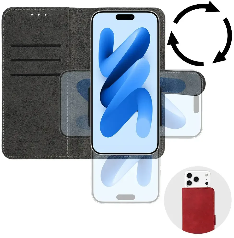 Toptel „COMMON“ universalus atverčiamas dėklas (XXL DYDIS), skirtas „Samsung S25 Ultra“ / „S24 Ultra“ / „M35“ / „M23“ / „A16 5G“ / „Xiaomi Redmi 14C“, raudonas