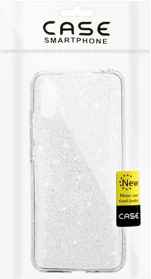 Dėklas Fusion Accessories Topt Crystal Glitter Case do Xiaomi Redmi 9A sidabro spalvos