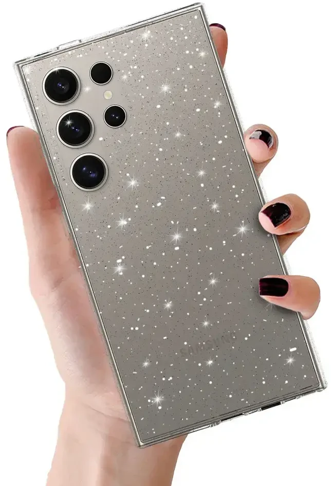 Fusion Accessories Topt Crystal Glitter dėklas skirtas Samsung Galaxy S24 Ultra sidabro spalvos