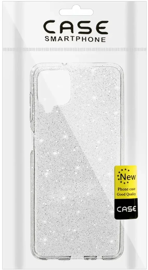 Fusion Accessories Topt Crystal Glitter dėklas skirtas Samsung Galaxy A12 sidabro spalvos