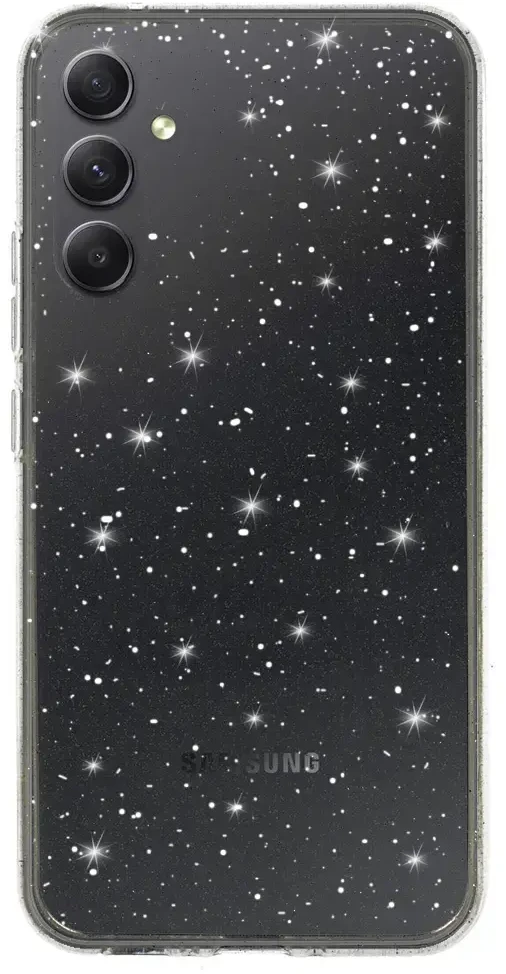 Toptel Topt Crystal Glitter dėklas skirtas Samsung Galaxy A34 5G sidabro spalvos