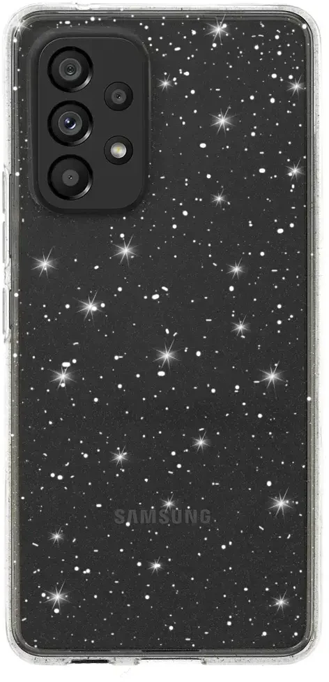 Fusion Accessories Topt Crystal Glitter dėklas skirtas Samsung Galaxy A33 5G sidabro spalvos