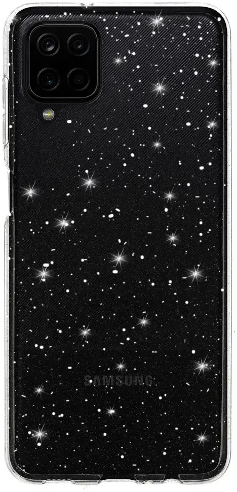 Fusion Accessories Topt Crystal Glitter dėklas skirtas Samsung Galaxy A12 sidabro spalvos