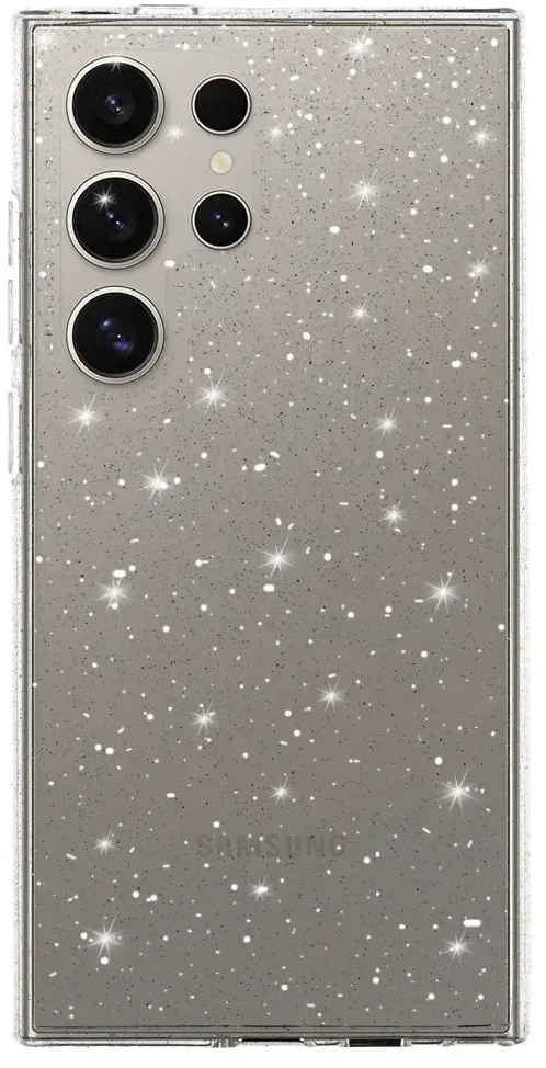 Fusion Accessories Topt Crystal Glitter dėklas skirtas Samsung Galaxy S24 Ultra sidabro spalvos