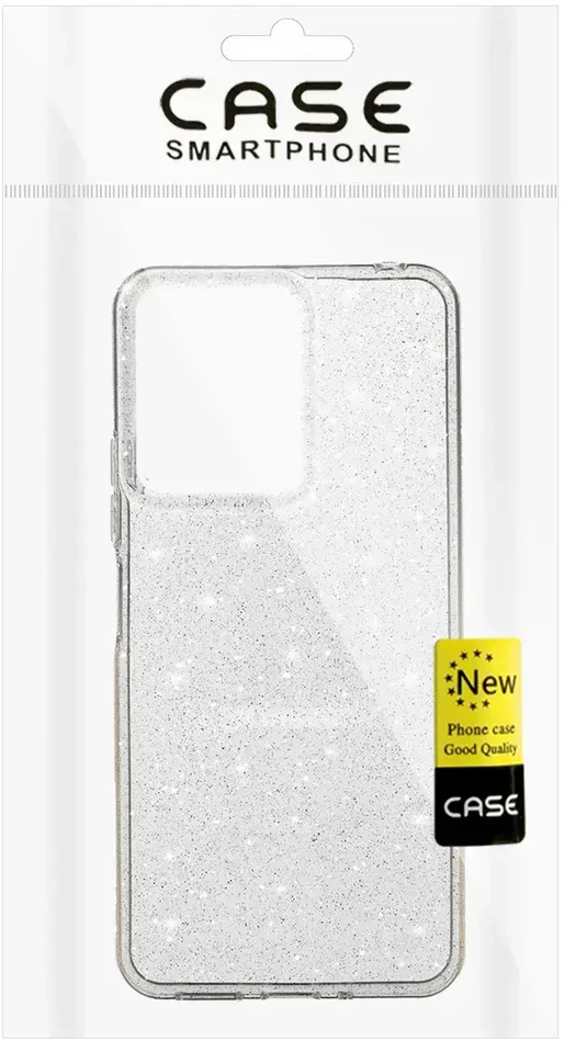 Fusion Accessories Topt Crystal Glitter dėklas skirtas Xiaomi Redmi 13C sidabro spalvos