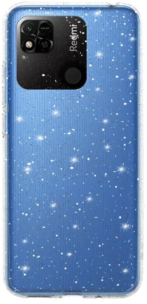 Toptel Topt Crystal Glitter dėklas skirtas Xiaomi Redmi 10A sidabro spalvos