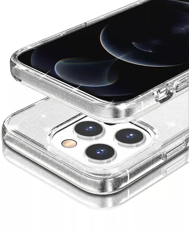 Fusion Accessories Topt Crystal Glitter dėklas skirtas Apple iPhone 12 Pro Max sidabro spalvos